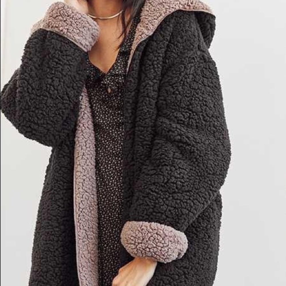 Silence + noise reversible teddy jacket